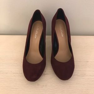 Katie & Kelly maroon suede pumps - never worn!